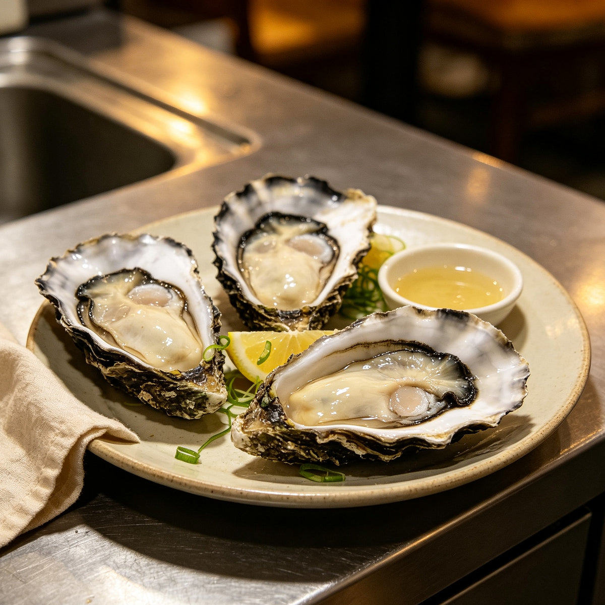 Fresh Raw Oysters Half Shell
